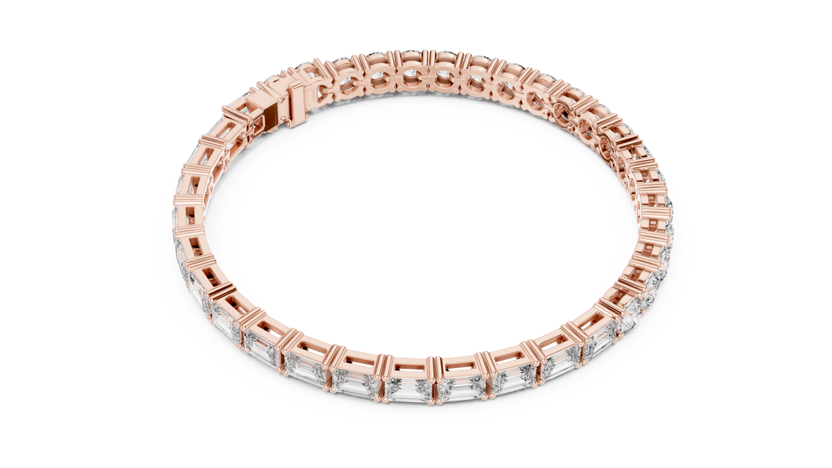 White Luxe Emerald & Round Diamond Bracelet