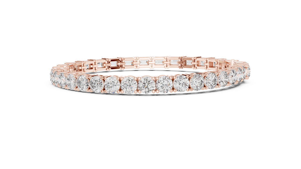 White Luxe Emerald & Round Diamond Bracelet