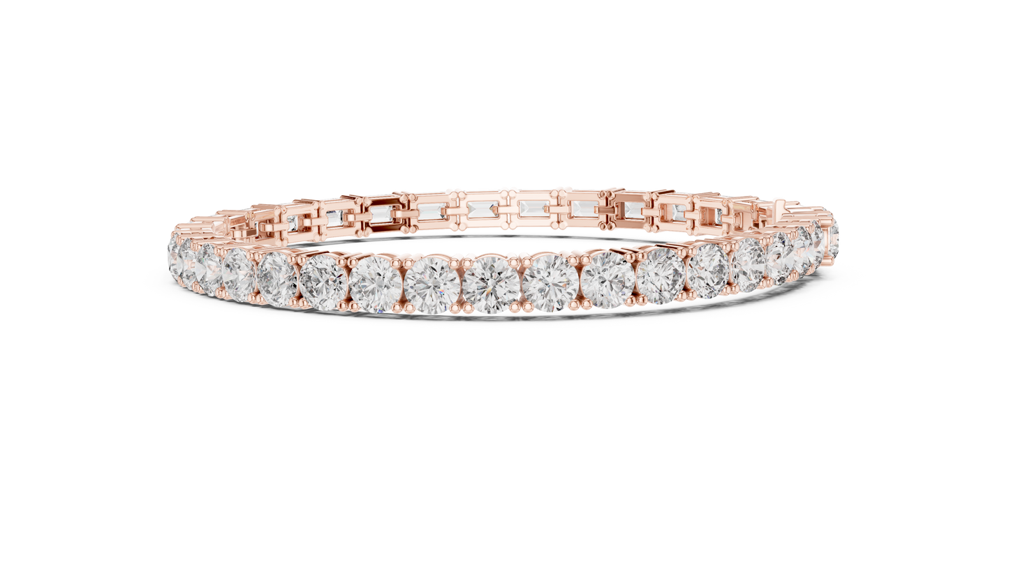 White Luxe Emerald & Round Diamond Bracelet