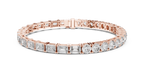 White Luxe Emerald & Round Diamond Bracelet