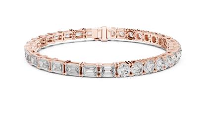 White Luxe Emerald & Round Diamond Bracelet