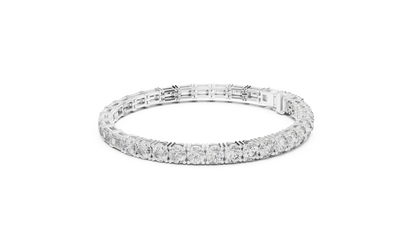 White Luxe Emerald & Round Diamond Bracelet