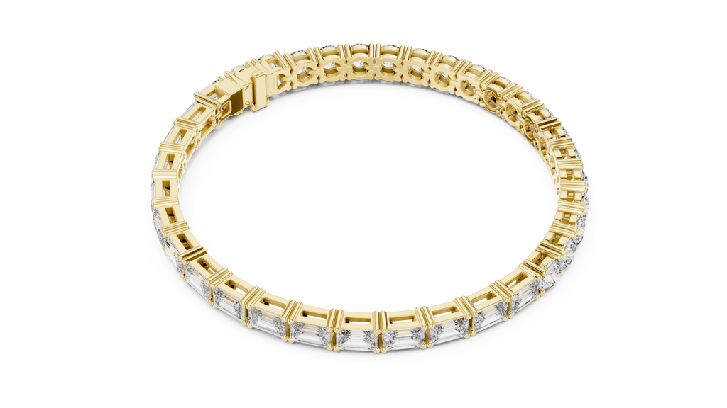 White Luxe Emerald & Round Diamond Bracelet