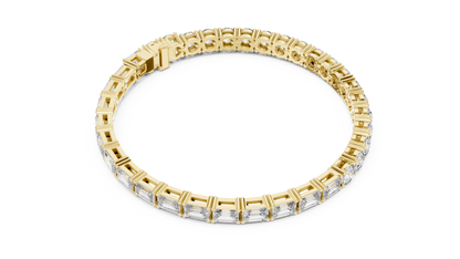 White Luxe Emerald & Round Diamond Bracelet