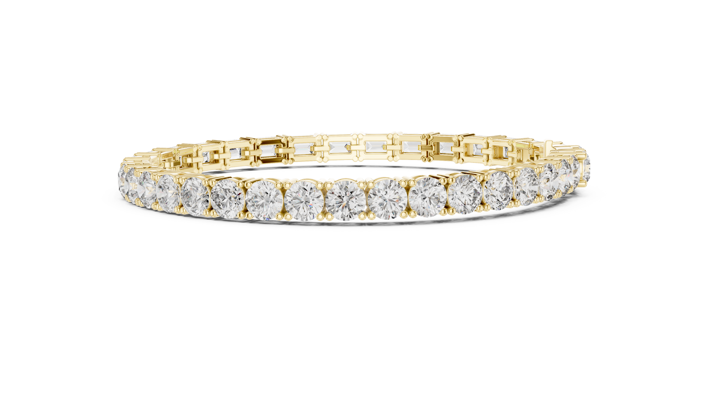 White Luxe Emerald & Round Diamond Bracelet