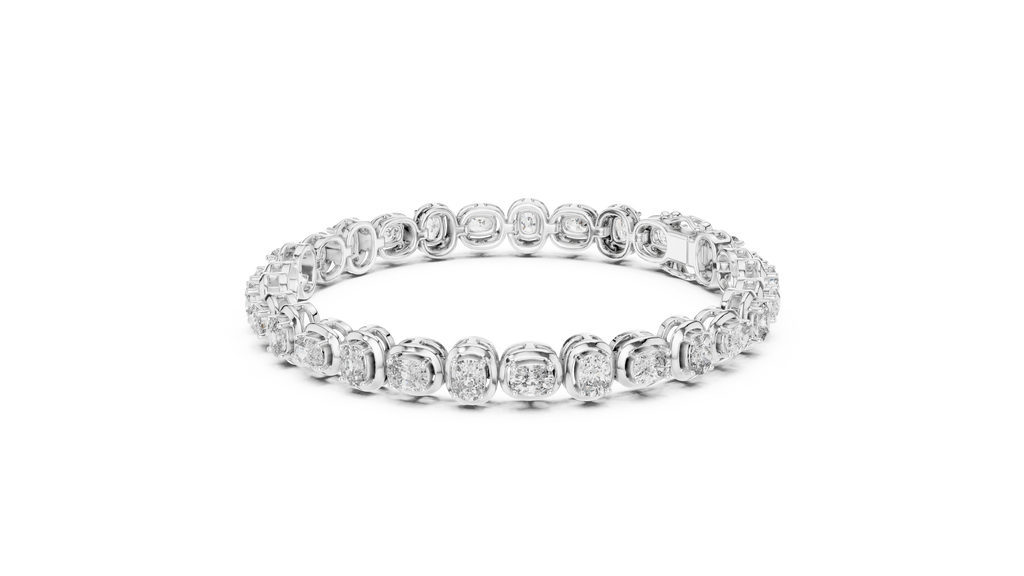 Bridal Cushion Diamond Tennis Bracelet