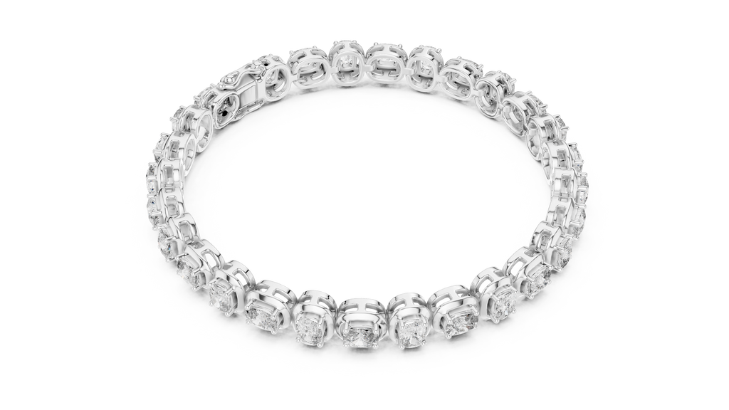 Bridal Cushion Diamond Tennis Bracelet