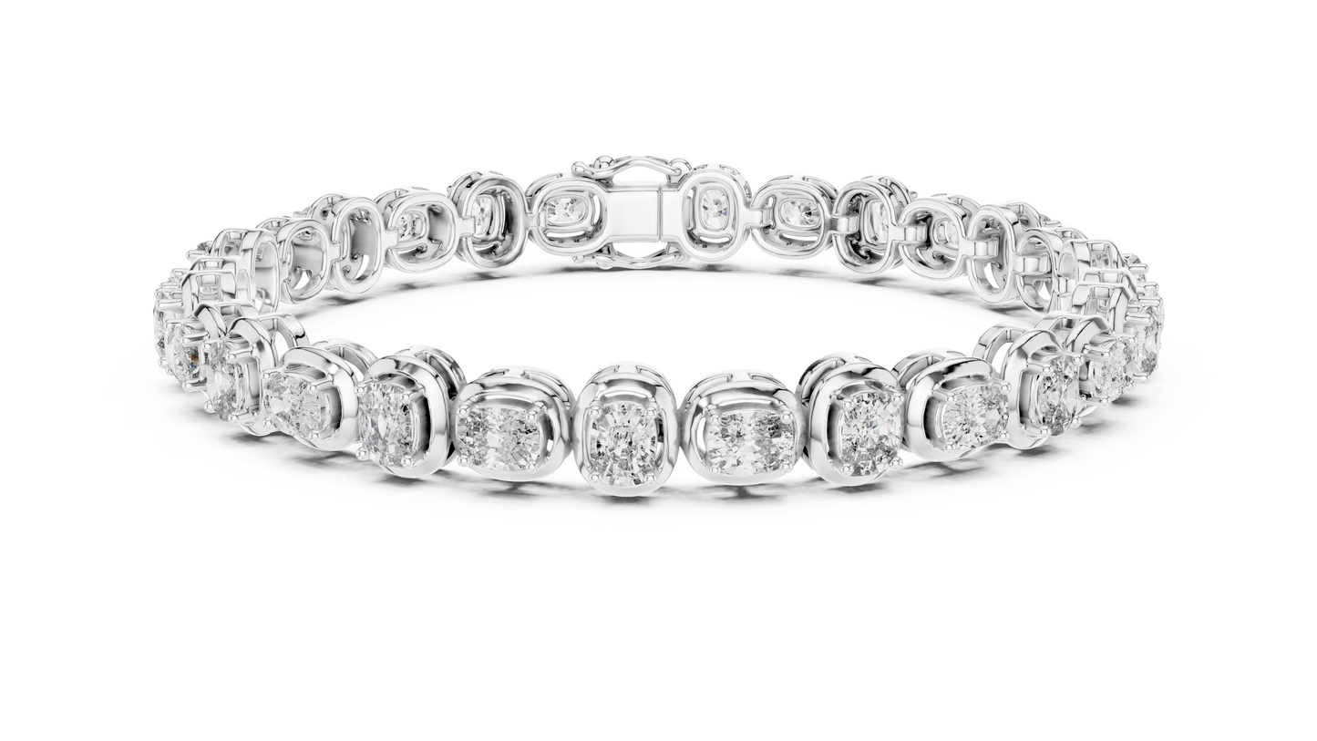 Bridal Cushion Diamond Tennis Bracelet