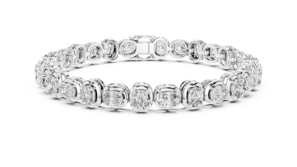 Bridal Cushion Diamond Tennis Bracelet