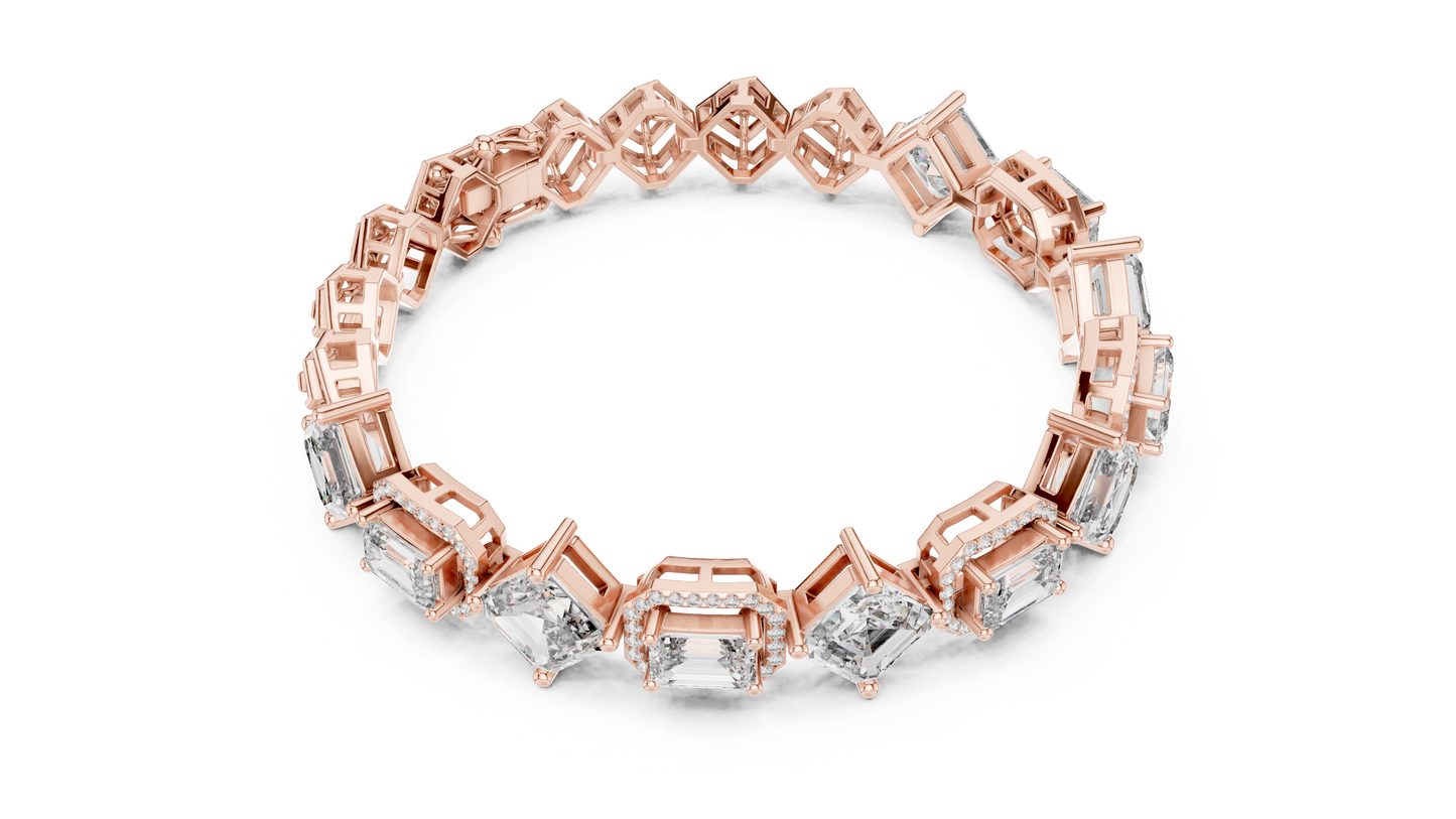 Elite Halo Frame Diamond Bracelet