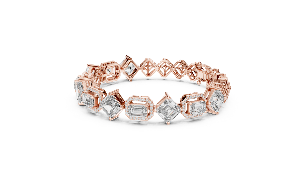 Elegant Mixed Cut Diamond Bracelet