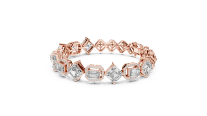 Elegant Mixed Cut Diamond Bracelet