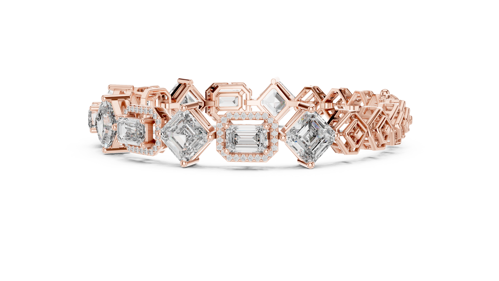 Elegant Mixed Cut Diamond Bracelet