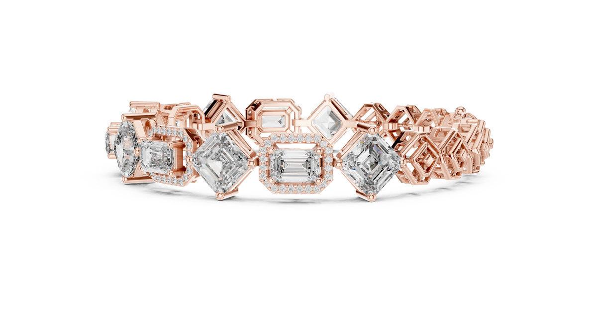 Elegant Mixed Cut Diamond Bracelet