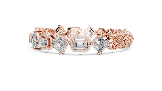 Elegant Mixed Cut Diamond Bracelet
