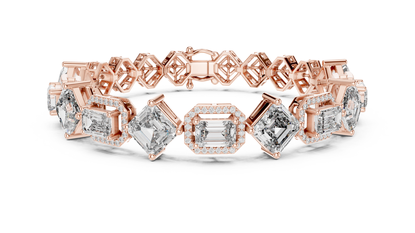 Elegant Mixed Cut Diamond Bracelet