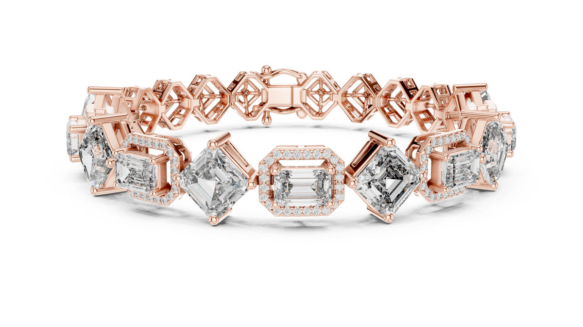 Elegant Mixed Cut Diamond Bracelet