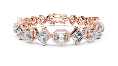 Elegant Mixed Cut Diamond Bracelet