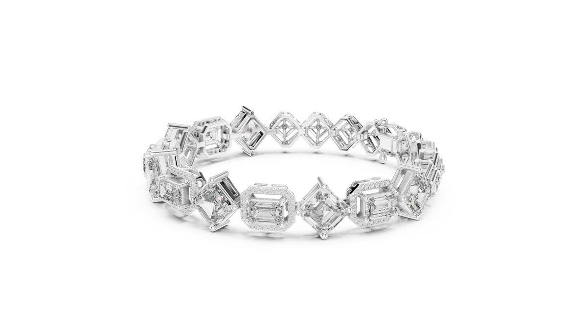 Elegant Mixed Cut Diamond Bracelet