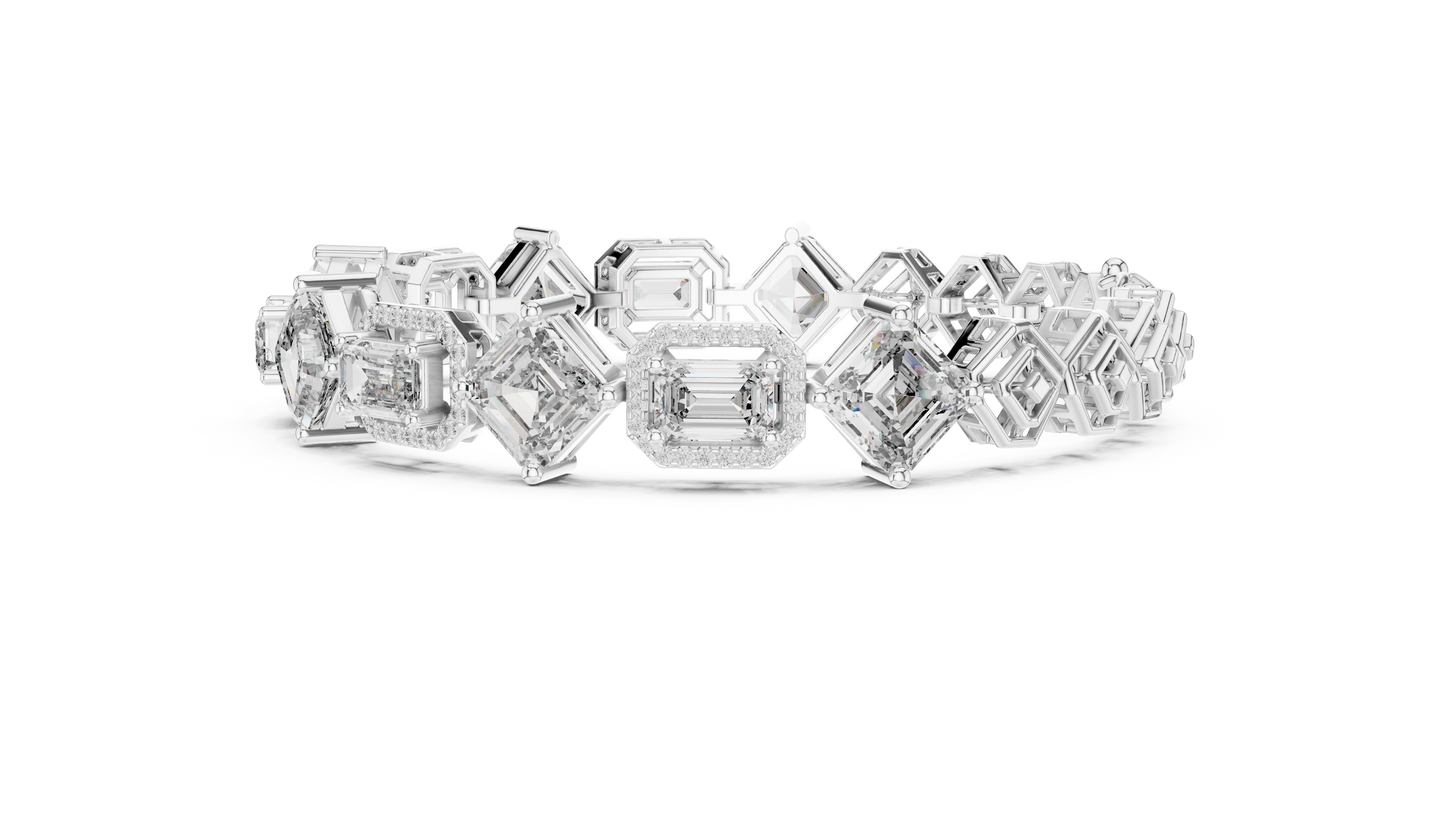 Elegant Mixed Cut Diamond Bracelet