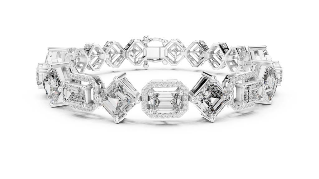 Elegant Mixed Cut Diamond Bracelet