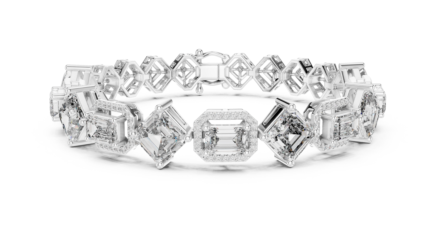 Elegant Mixed Cut Diamond Bracelet