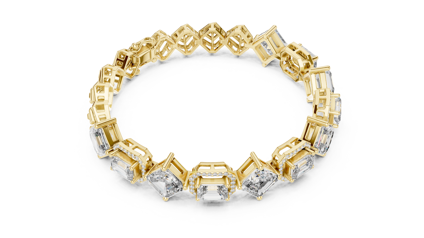 Elegant Mixed Cut Diamond Bracelet