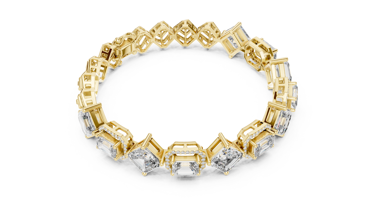 Elegant Mixed Cut Diamond Bracelet