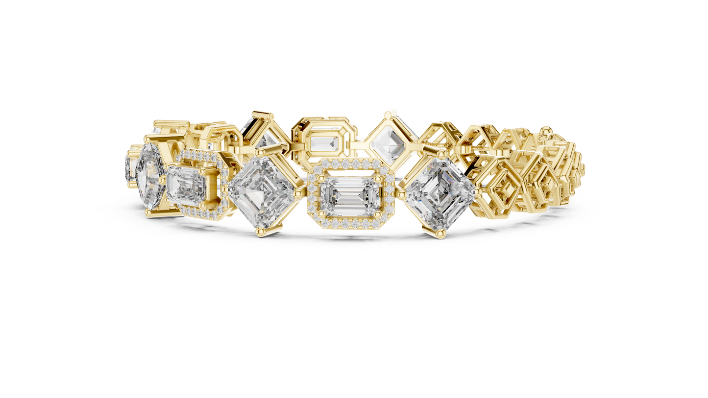 Elegant Mixed Cut Diamond Bracelet