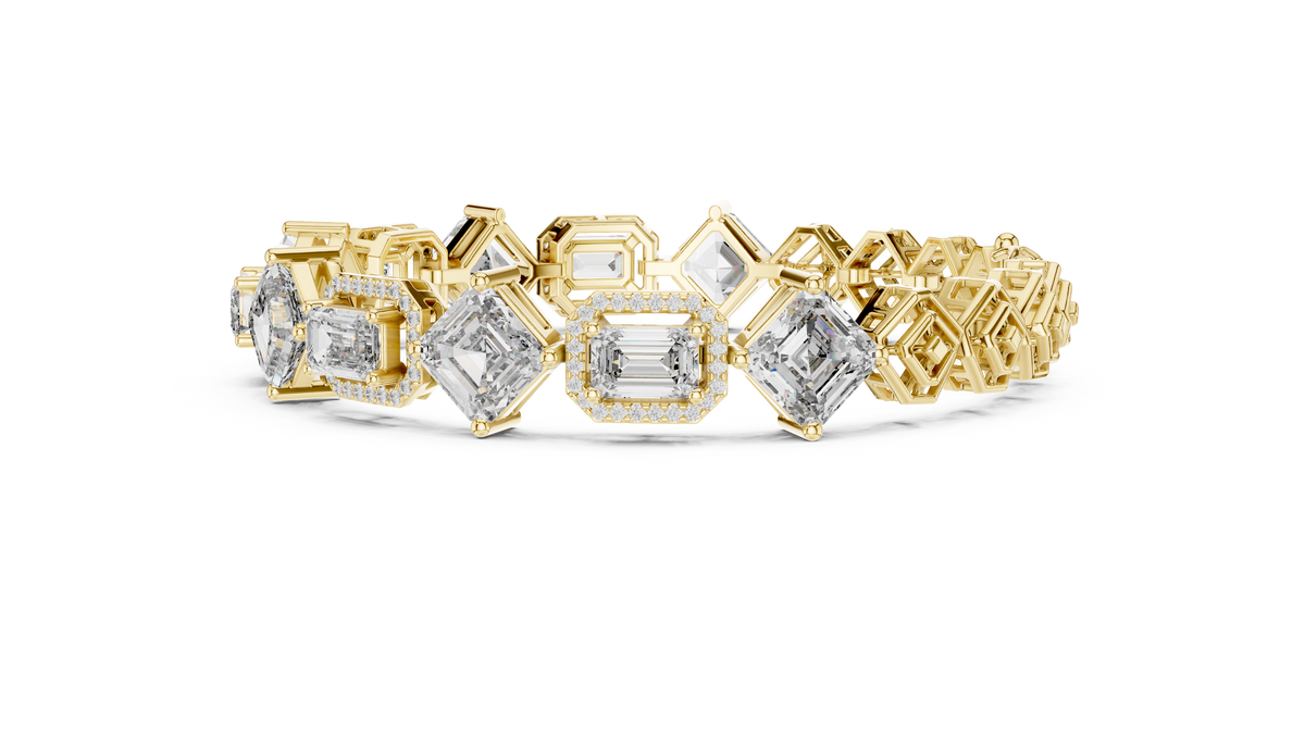 Elegant Mixed Cut Diamond Bracelet