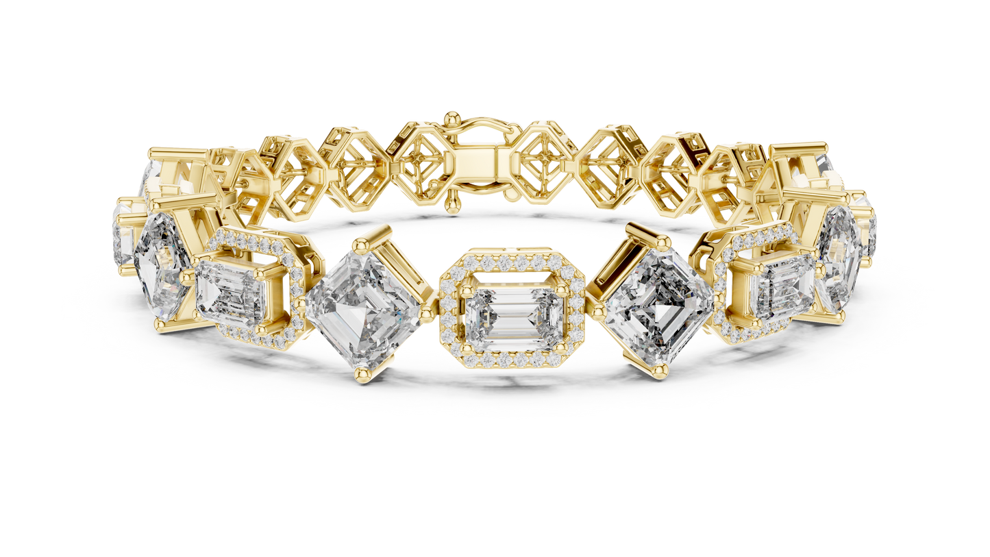 Elegant Mixed Cut Diamond Bracelet