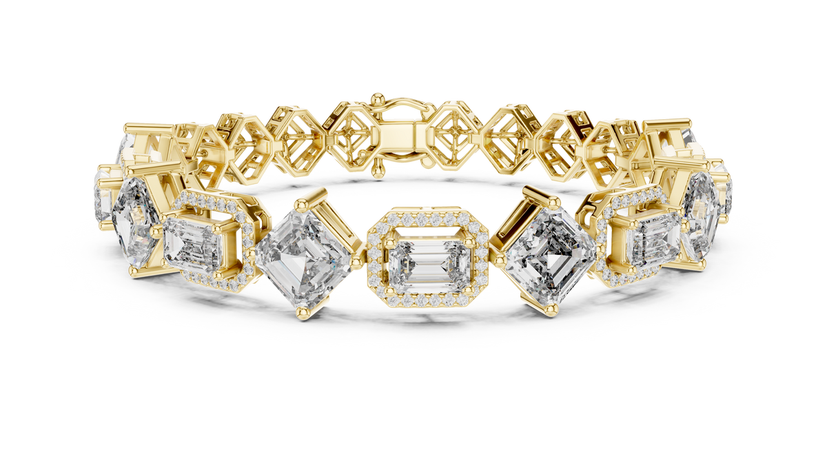 Elegant Mixed Cut Diamond Bracelet