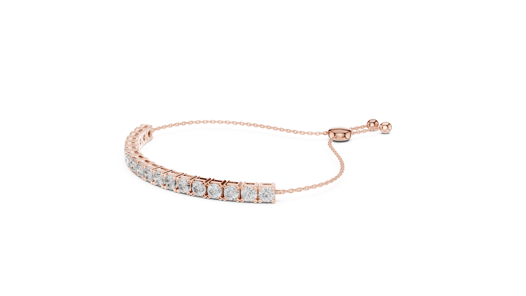 Minimal Diamond Tennis Bracelet with Adjustable Chain Closure
