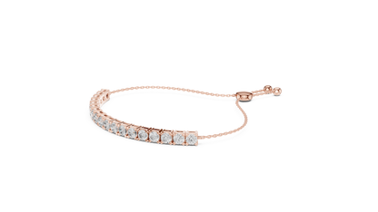 Minimal Diamond Tennis Bracelet with Adjustable Chain Closure