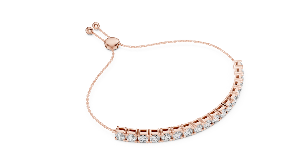 Minimal Diamond Tennis Bracelet with Adjustable Chain Closure