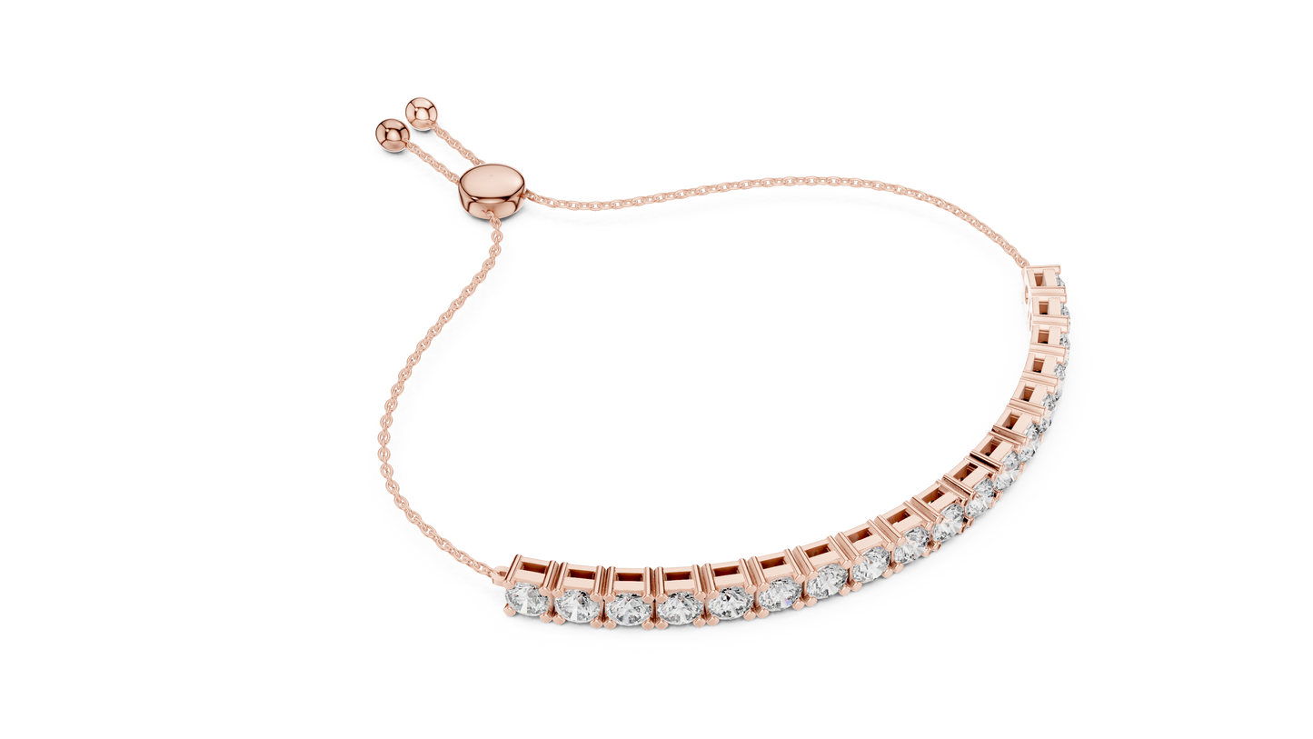 Minimal Diamond Tennis Bracelet with Adjustable Chain Closure