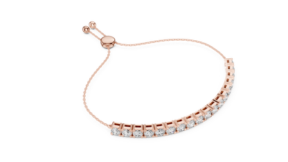 Minimal Diamond Tennis Bracelet with Adjustable Chain Closure