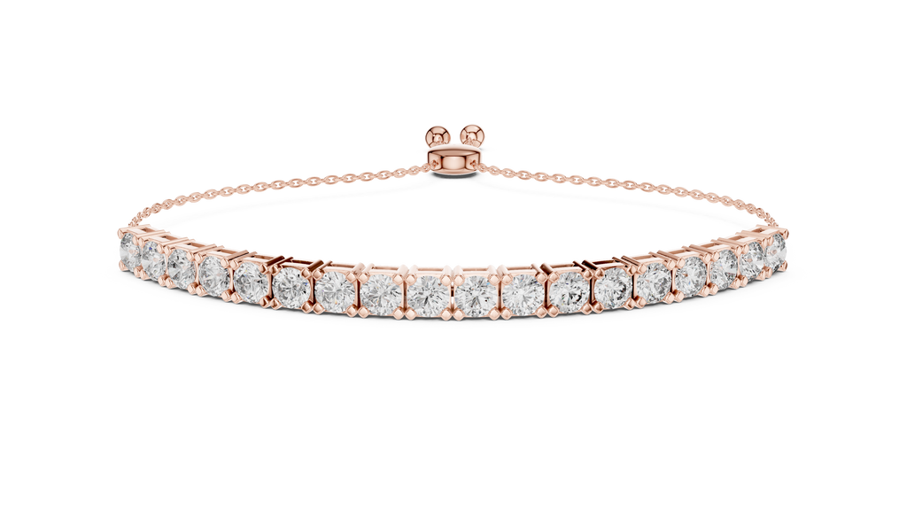Minimal Diamond Tennis Bracelet with Adjustable Chain Closure