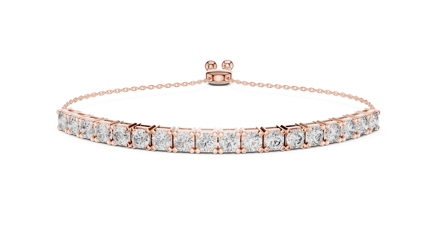 Minimal Diamond Tennis Bracelet with Adjustable Chain Closure