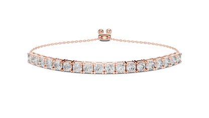 Minimal Diamond Tennis Bracelet with Adjustable Chain Closure