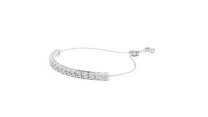 Minimal Diamond Tennis Bracelet with Adjustable Chain Closure