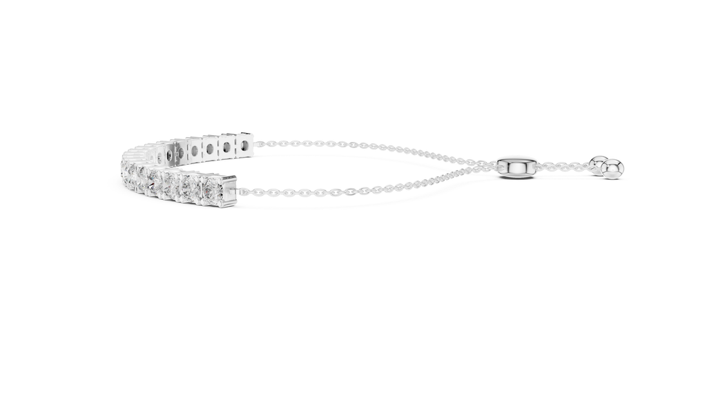 Minimal Diamond Tennis Bracelet with Adjustable Chain Closure