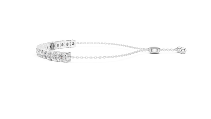 Minimal Diamond Tennis Bracelet with Adjustable Chain Closure