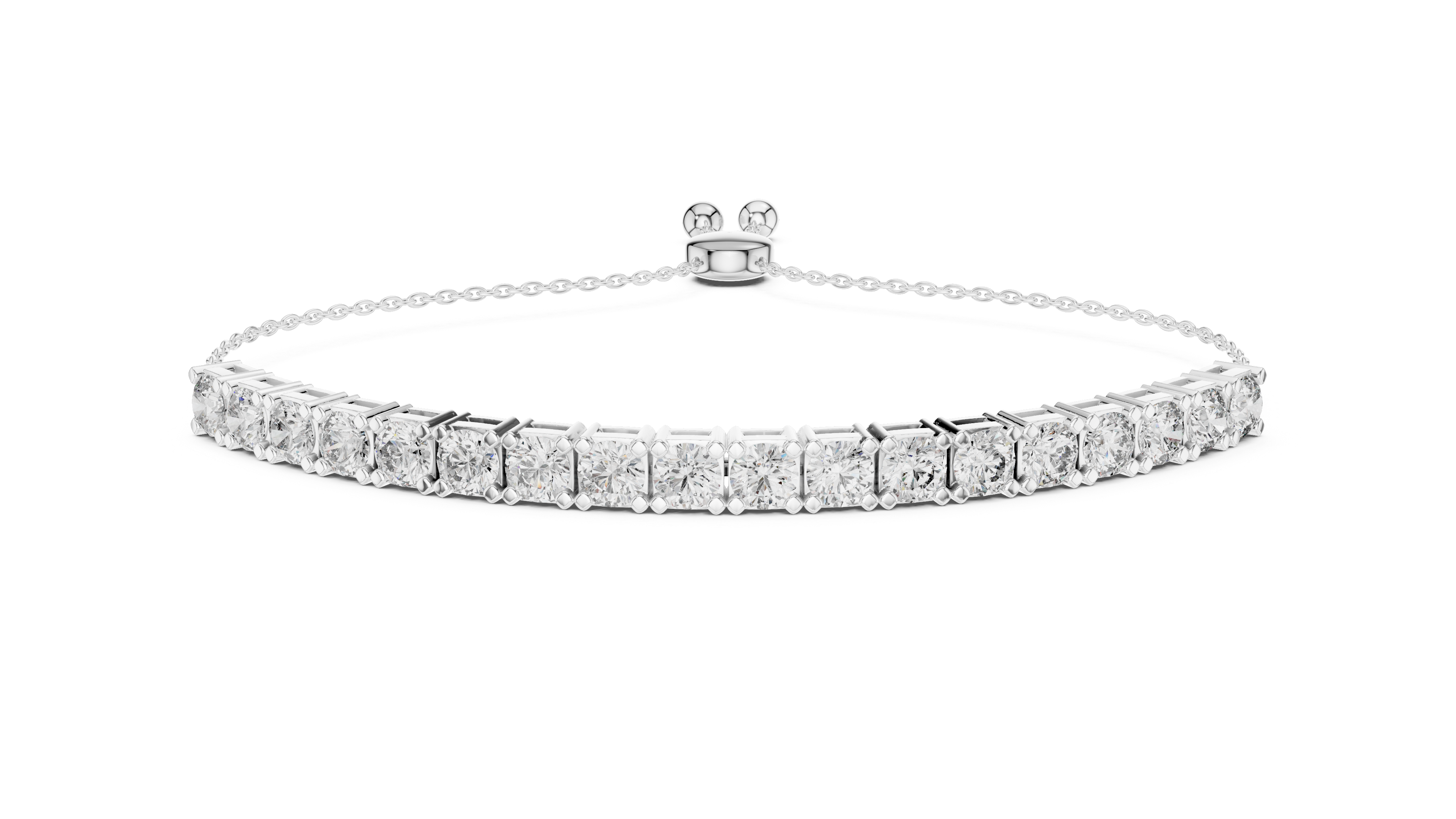 Minimalistisches Diamant-Tennisarmband mit verstellbarem Kettenverschl ...