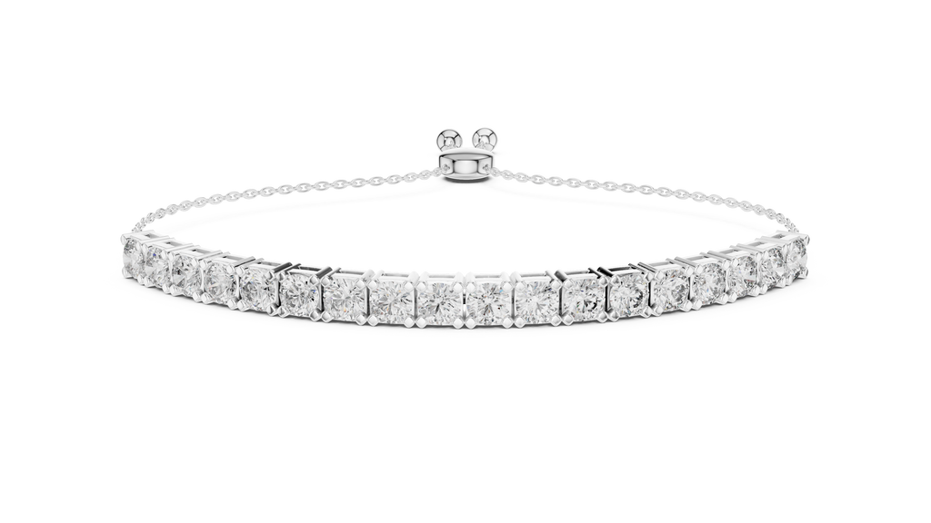 Minimal Diamond Tennis Bracelet with Adjustable Chain Closure