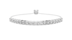 Minimal Diamond Tennis Bracelet with Adjustable Chain Closure