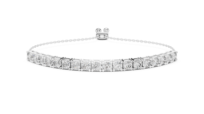 Minimal Diamond Tennis Bracelet with Adjustable Chain Closure
