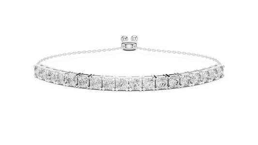 Minimal Diamond Tennis Bracelet with Adjustable Chain Closure