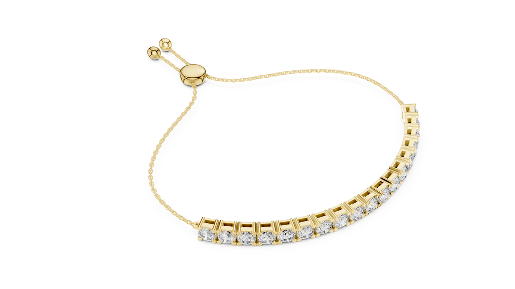 Minimal Diamond Tennis Bracelet with Adjustable Chain Closure