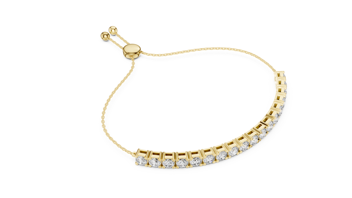 Minimal Diamond Tennis Bracelet with Adjustable Chain Closure